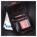 Pánská kožená peněženka Peterson PTN 317 MOTO1 černá / červená