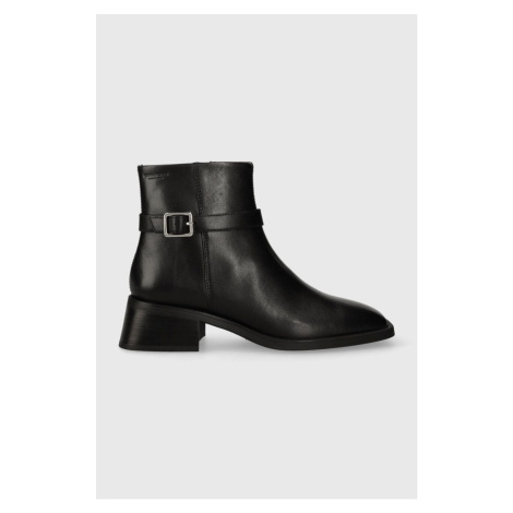Kožené kotníkové boty Vagabond Shoemakers BLANCA dámské, černá barva, na plochém podpatku, 5617.