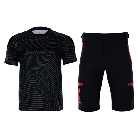 HOLOKOLO Cyklistický MTB dres a kalhoty - BLACK VIBE MTB - černá
