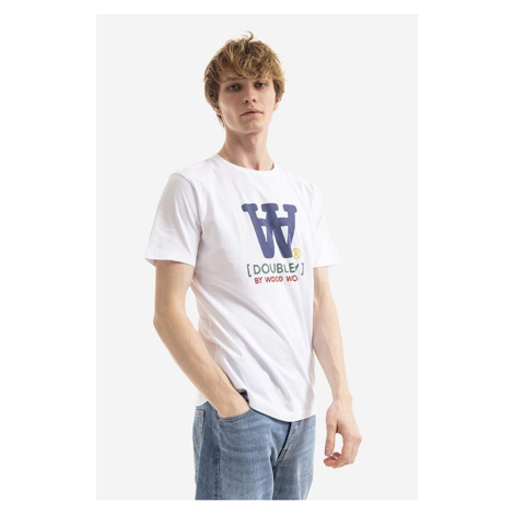 Bavlněné tričko Wood Wood Ace Typo T-shirt bílá barva, s potiskem, 10285700.2222-WHITE