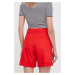 Kraťasy Tommy Hilfiger dámské, červená barva, hladké, high waist, WW0WW41769