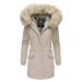 Dámská zimní bunda s kapucí a kožíškem Cristal Navahoo - BEIGE
