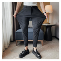 Společenské pánské kalhoty z elastického materiálu