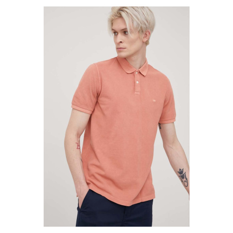 Bavlněné polo tričko Lee oranžová barva