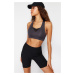 Trendyol Dark Anthracite Support/Sculpting Tulle Detail Weightlifting Neck Knitted Sports Bra