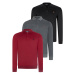 TRIPLE SET V4007 DEWBERRY MEN'S SWEATSHIRT-BLACK-ANTHRACITE-BURGUNDY