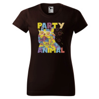 DOBRÝ TRIKO Dámské tričko s potiskem Party animal Barva: Kávová