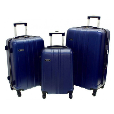 Rogal Tmavě modrá sada 3 odolných plastových kufrů "Stronger" - M (35l), L (65l), XL (100l)