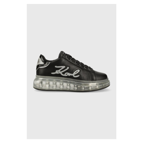 Kožené sneakers boty Karl Lagerfeld KAPRI KUSHION černá barva, KL62610F