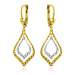 GEMMAX Jewelry Elegantní zlaté visací náušnice s diamantovým brusem GLECN-28851