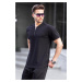 Madmext Black Zipper Collar Men's T-Shirt 6086