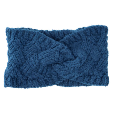 Pohodlná pletená čelenka Figo, modrá Delami