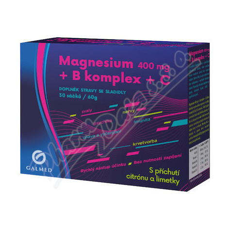 GALMED Magnesium 400 mg + B komplex + C sáčky 30 ks