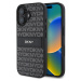 DKNY PU Leather Repeat Pattern Tonal Stripe Zadní Kryt pro iPhone 16 Plus Black