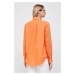 Plátěná košile Polo Ralph Lauren dámská, oranžová barva, relaxed, s klasickým límcem