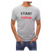Buďchlap Světle šedé tričko s nápisem Start