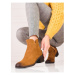 Vinceza Výborné kotníčkové boty dámské hnědé na širokém podpatku ruznobarevne