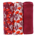 Blancheporte Sada 3 kalhotek midi z bavlny s potiskem květin a s krajkou švestková/korálová