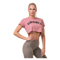 Nebbia Volný Fit & Sporty crop top 583 růžová