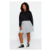 Trendyol Curve Gray Pleated Skater Woven Skirt