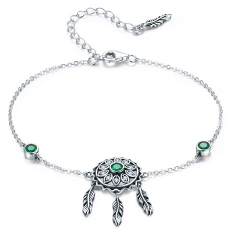 Linda's Jewelry Stříbrný náramek Lapač snů Zelené Slunce Ag 925/1000 INR106
