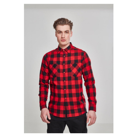 Pánská košile Urban Classics Checked Flanell Shirt - černá,červená