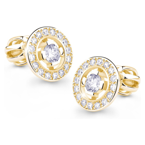 Cutie Diamonds Působivé peckové náušnice ze žlutého zlata s brilianty DZ6413-1988-30-00-X-1 Cutie Jewellery