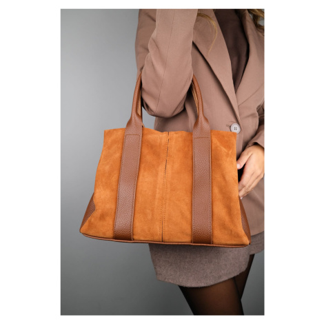 LuviShoes 175 Tan Suede Women's Handbag