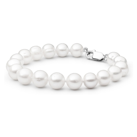 Gaura Pearls Perlový náramek Erin - sladkovodní perla, stříbro 925/1000 FORW395-B 19 cm (S) Bílá
