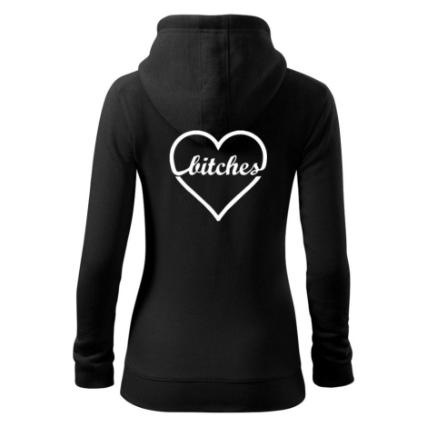 Bitches (párové triko) - Dámská mikina trendy zippeer s kapucí