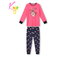 Dívčí pyžamo - KUGO MP1753, světle růžová / tmavě modrá Barva: Růžová