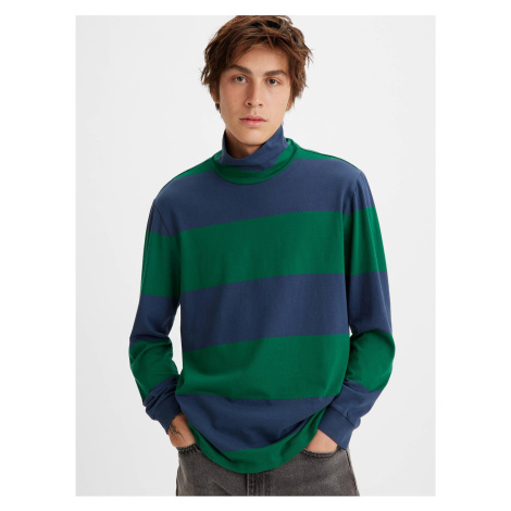 Levi&#39;s Modro-zelené pánské tričko Levi's® LS Turtleneck Tee Alpha Naval - Pánské Levi´s