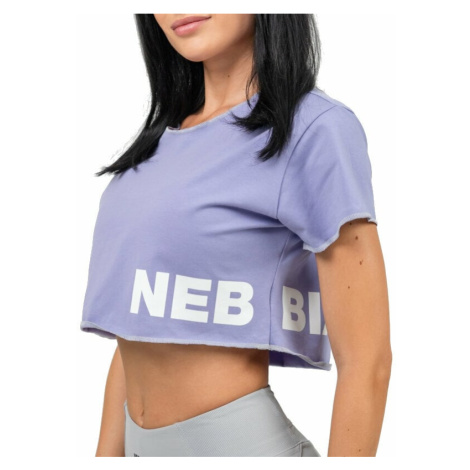 Nebbia Oversized Crop Top Powerhouse Light Purple Fitness tričko