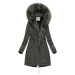 Khaki dámská zimní bunda s kapucí (CARMEN)