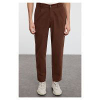 Trendyol Brown Pleated Cargo Pocket Woven Gabardine Trousers