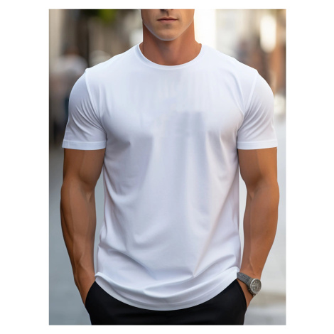 Pánské bavlněné tričko – krátký rukáv, potisk, sportovní střih