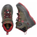 Keen Redwood Mid Wp C Dětská zimní obuv 10007972KEN steel grey/red dahlia