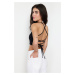 Trendyol Black Crop Backless Tied Woven Blouse