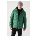 Avva Men's Green Down Jacket Water Repellent Windproof Quilted Hooded Comfort Fit