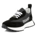 Tenisky dsquared logo leather & tech running sneakers low lace up černá