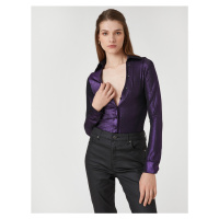 Koton Glittery Decollete Slim-fit Shirt