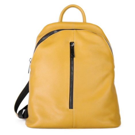 ITALSKÉ Dámské kožené batohy Fiodora žluté