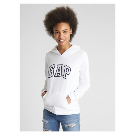Mikina GAP Logo pullover hoodie Bílá
