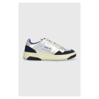 Kožené sneakers boty Karl Lagerfeld KREW NFT stříbrná barva, KL63021F