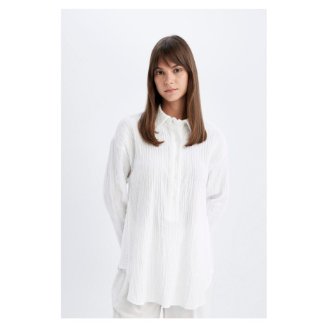 DEFACTO Relax Fit Muslin Long Sleeve Shirt Tunic