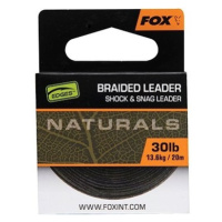 Fox návazcová šňůrka naturals braided leader 20 m - 50 lb