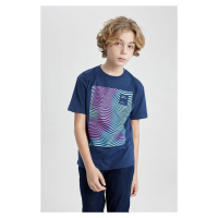 DEFACTO Boys' Crew Neck Printed Short Sleeve T-Shirt