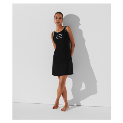 Plážové oblečení karl lagerfeld logo short beach dress černá