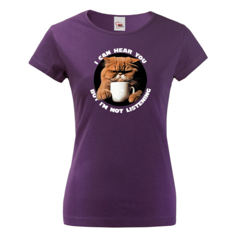 Dámské tričko Naštvaná kočka - vtipné tričko BezvaTriko