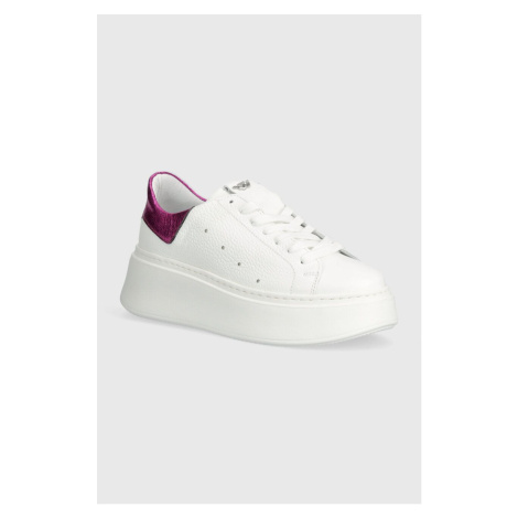 Kožené sneakers boty Wojas bílá barva, 4628575